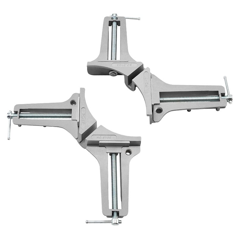 PONY 2-Piece 90 Degree Corner Clamp Set, Featured with 3"" Maximum Opening, 200 lbs Clamping Force & 1/2"" Clamping Height, Aluminum Alloy Body, Adjustable Right Angle Clamps for Multiple Projects - Image 1